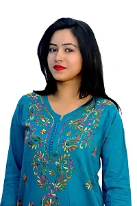 KASHIFA COLLECTION LUCKNOW'S CHIKANKARI COTTON KURTI FOR WOMEN'S-thumb3