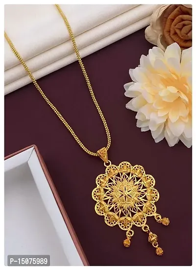 Stylish Golden Brass Crystal No Stone Chains For Women-thumb0