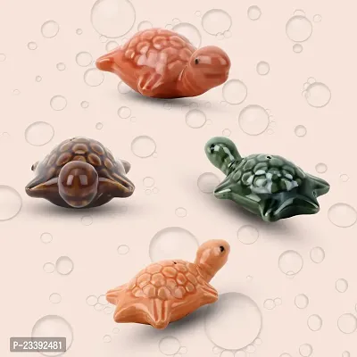 Classic Floating Water Tortoise Ceramic Toy / Feng Shui / Vastu Shastra / Home Decor / Gift Decorative Showpiece - 3 Cm Pack Of 4
