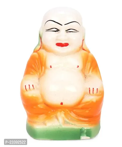 Ceramic Multicolour Laughing Buddha Money Bank For Kids Encourage Saving Best Birthday Gift-thumb0