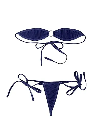 Ceniz Women's G-String Thongs Bikini Set . (Free Size, Blue)