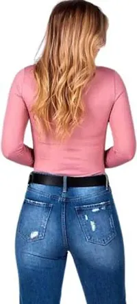 Elegant Pink Cotton Blend Solid Top For Women-thumb1