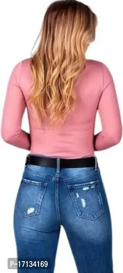 Elegant Pink Cotton Blend Solid Top For Women-thumb2