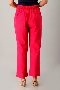 Womens Cotton Flex Solid Trouser Pant-thumb2