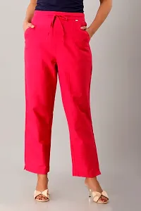 Womens Cotton Flex Solid Trouser Pant-thumb4