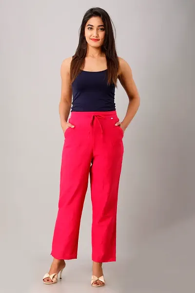 Womens Flex Solid Trouser Pant