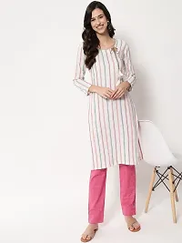 Stylish Multicoloured Khadi Cotton Kurta Bottom Set For Women Combo Of 2-thumb2