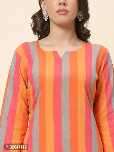 Stylish Multicoloured Cotton Kurta, Bottom And Dupatta Set For Women-thumb4