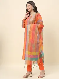 Stylish Multicoloured Cotton Kurta, Bottom And Dupatta Set For Women-thumb2