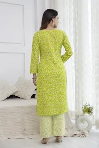 Stylish Green Cotton Blend Kurta Bottom Set For Women-thumb1