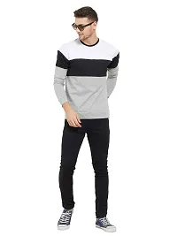 LEWEL Men's Regular Fit T-Shirts (37WBGM_White, Black & Grey_Medium)-thumb4