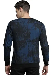 LEWEL Men's Cotton Round Neck Stylish Full Sleeve Printed T-Shirt, Navy Blue (Small)-thumb2