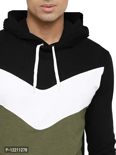 LEWEL Men Cotton Hooded Neck Full Sleeve T-Shirt Small-thumb4