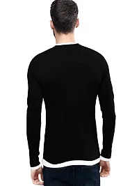 LEWEL Men's Full Slevee T-Shirts (Black) Small-thumb2