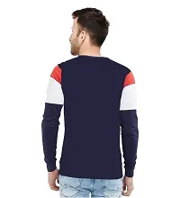 LEWEL Men's Full Sleeve T- Shirt (Red, White, Dark Blue) Medium-thumb1
