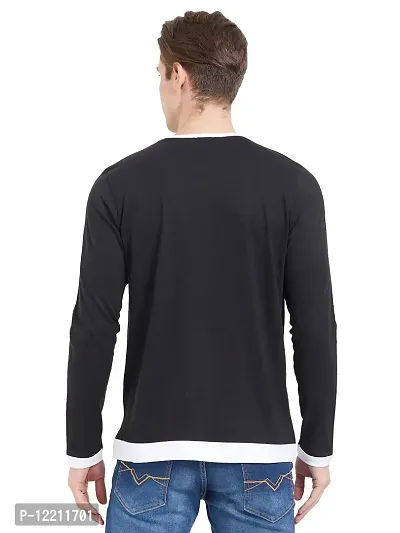 Buy LEWEL Men s Stylish Solid Full Sleeve T Shirts Black White