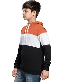 LEWEL Boys Cotton Hooded Neck Hoodie (K152-HOOD-RUSTWB-11to12_Rust Brown, White, Black_11 Years-12 Years)-thumb1