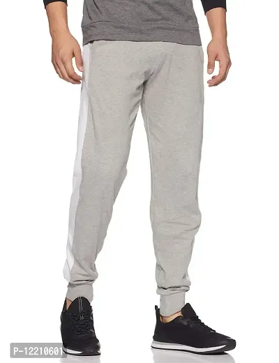 Modern Monkey Men's Regular Fit Joggers (TP23-2COLOR-GW-L_Grey Melange; White_Large)-thumb0