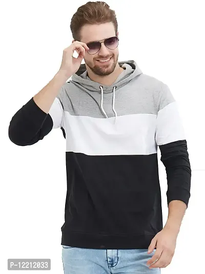 LEWEL Men's Cotton Hooded Sweatshirt-thumb0