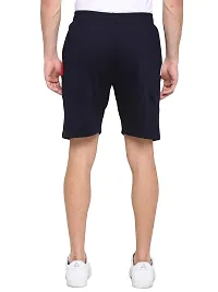 LEWEL Men's Cotton Multi Colorblock Shorts - Navy (X-Extra Large)-thumb2