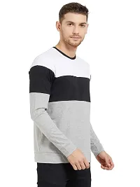 LEWEL Men's Regular Fit T-Shirts (37WBGM_White, Black & Grey_Medium)-thumb1