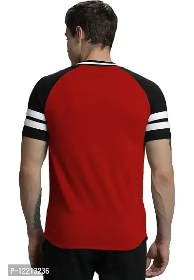 LEWEL Men's Cotton Blend Stylish Half Sleeve Casual Shirt : Red (Small)-thumb3