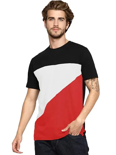 LEWEL Men Round Neck Half Sleeve T-Shirt