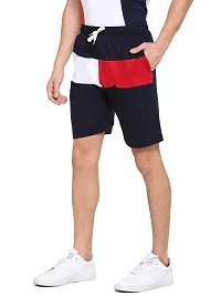 LEWEL Men's Cotton Multi Colorblock Shorts - Navy (X-Extra Large)-thumb1