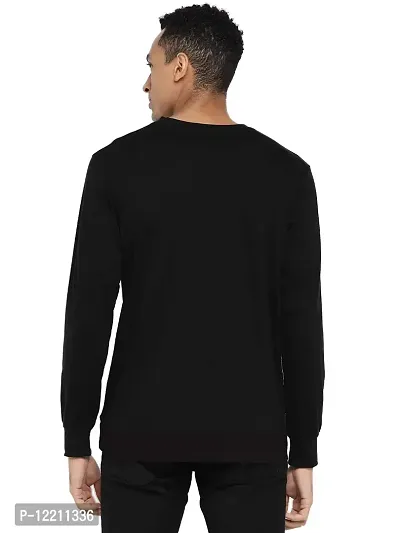 LEWEL Men Cotton Round Neck Full Sleeve T-Shirt Large-thumb3