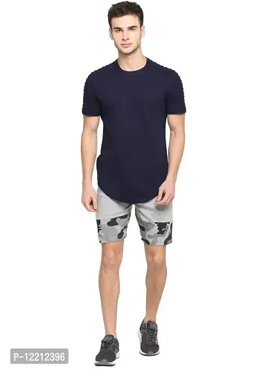 LEWEL Men's Cotton Camouflage Printed Shorts - Grey (Extra Large)-thumb4