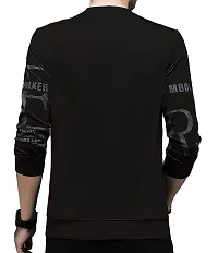 LEWEL Men's Stylish Cotton Printed T-Shirt Black (Medium)-thumb1