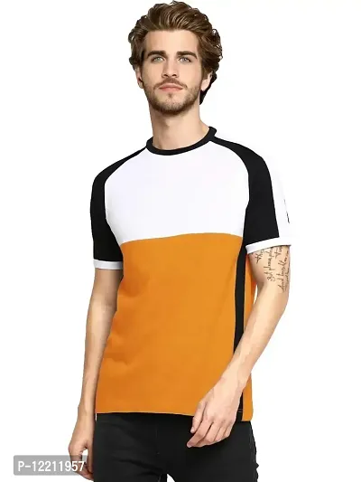 LEWEL Men Cotton Round Neck Half Sleeve T-Shirt Small