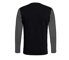 LEWEL Men's Regular Fit T-Shirt (LEWEL07M_Black & Grey_Medium)-thumb2