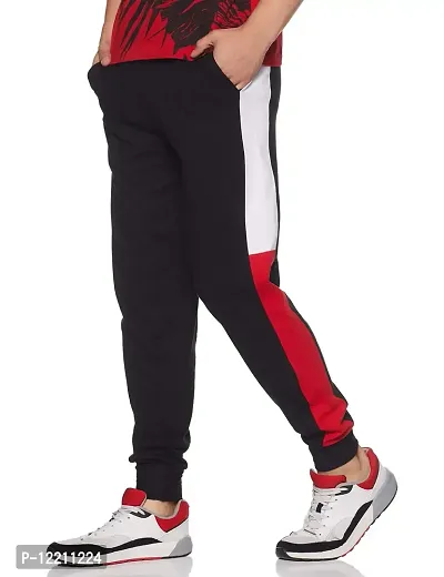 Modern Monkey Men's Cotton Tapered Regular Fit Joggers Track Pant (Black, White, Red, XX-Large)-thumb2