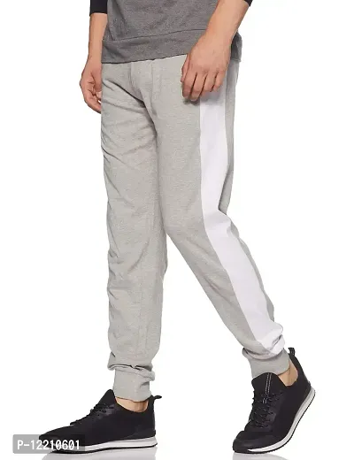 Modern Monkey Men's Regular Fit Joggers (TP23-2COLOR-GW-L_Grey Melange; White_Large)-thumb2