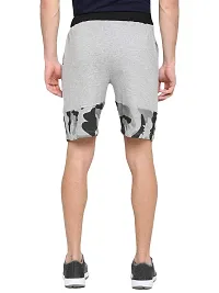 LEWEL Men's Cotton Camouflage Printed Shorts - Grey (Extra Large)-thumb2