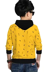 LEWEL Boys Cotton Blend Hooded Neck Hoodie(K63-HOOD-THUNDER-YELLOW_Yellow_2 Years-3 Years)-thumb1