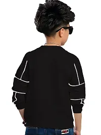 LEWEL Boy's Stylish Printed Full Sleeve Slim Fit T-Shirt (Black, 4-5 Years)-thumb1