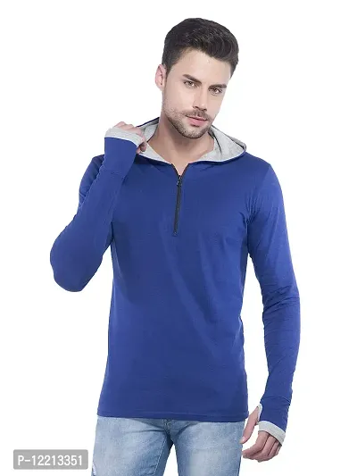 LEWEL Men's Regular Fit T-Shirt (5TRNXL_Blue_X-Large)-thumb0