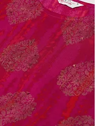 Meeranshi LIVING Golden Print Pink Straight Kurta for Women-thumb4