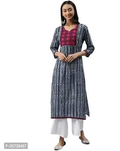 Meeranshi LIVINGBlue Printed Embroidered Kurta