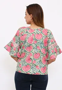 Fashionable Multicoloured Viscose Rayon Printed Top For Women-thumb2