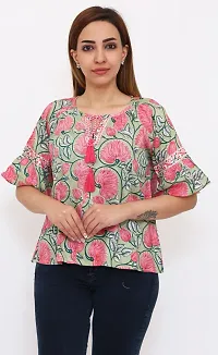 Fashionable Multicoloured Viscose Rayon Printed Top For Women-thumb4