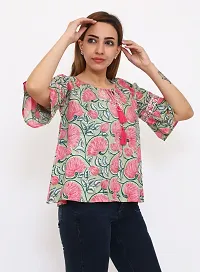 Fashionable Multicoloured Viscose Rayon Printed Top For Women-thumb3