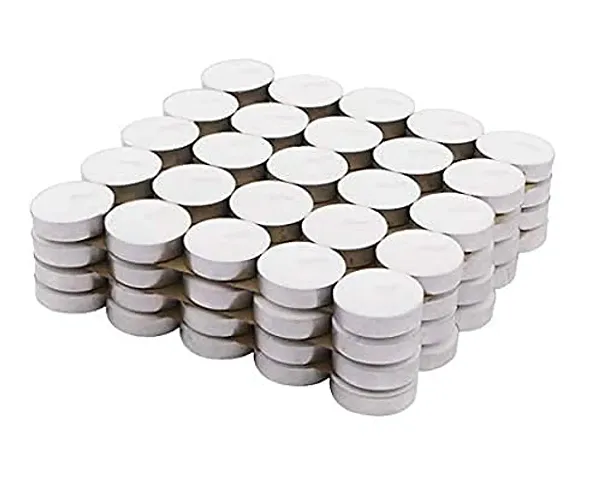 BOHRA Deals White Wax Tealight Candles Set, Smokeless Candles, Tealight Diwali Candles for Diwali, (White, Pack of 50)