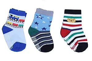 Baby Boy's Cotton Anti-skid Combo Pack Socks (Multicolour, 3-4 Years)-thumb3