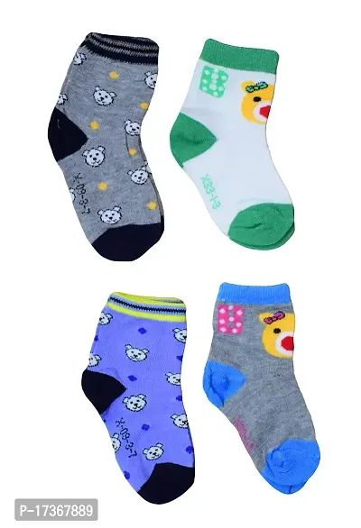 Baby Boys  Baby Girls Regular Fleece, Cotton  Fairy Cotton Socks (Pack of 4) (Assorted)-thumb0