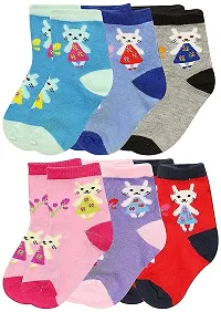 Soft and Comfortable BABY Warm Socks Organic Wool And Ankle Length Socks 6-18month Multicolor Pack of 6pair-thumb3