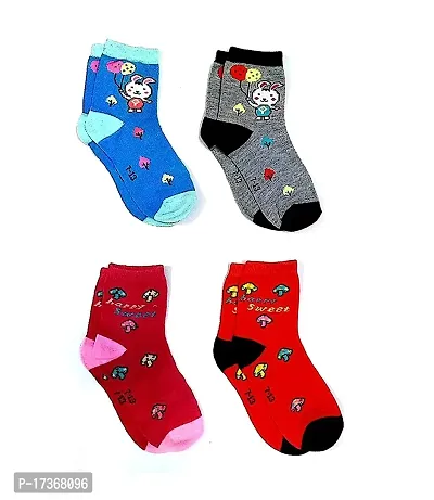 Kids Cotton Socks Multicolor 4-6 Years Pack of 4-thumb0