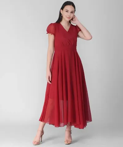 Women's V-Neck Long Dress